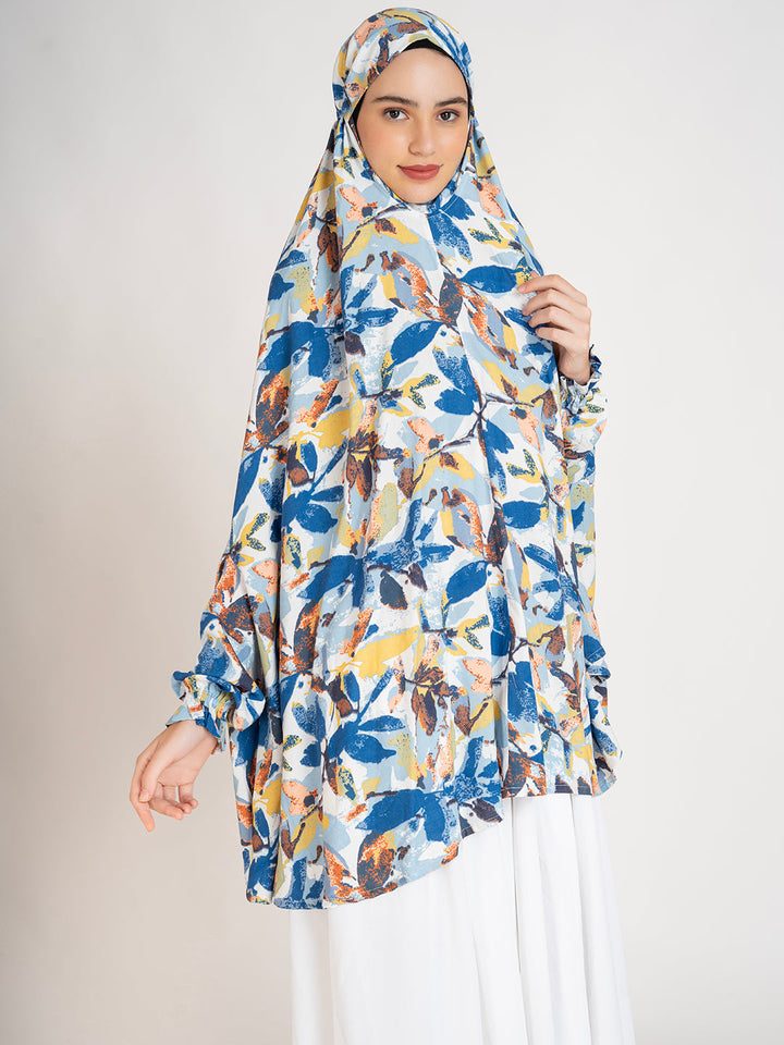 Blue 100% Viscose Printed Namaz Dupatta