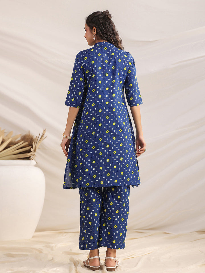 Blue-Cambric-Bandhani-A-Line-Co-Ord-set