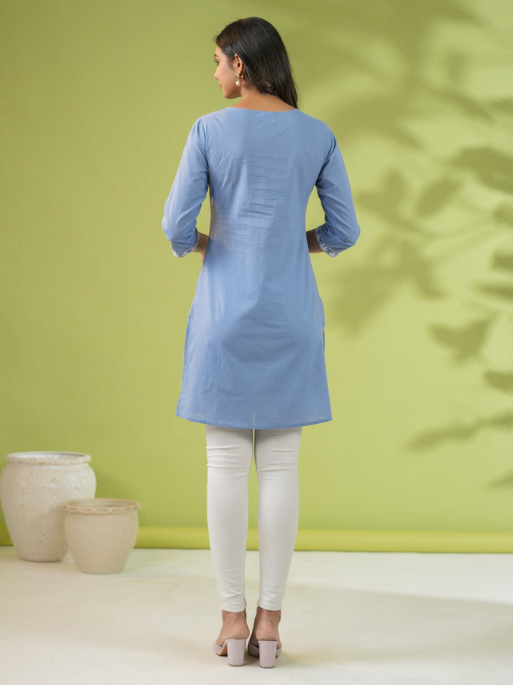 Blue-Cambric-Embroidered-Straight-Tunic