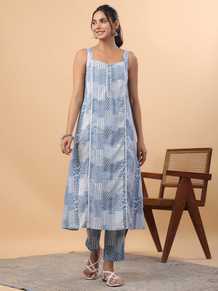 Blue-Cambric-Ethnic-Motifs-Printed-A-Line-2-Piece-Kurta-Set