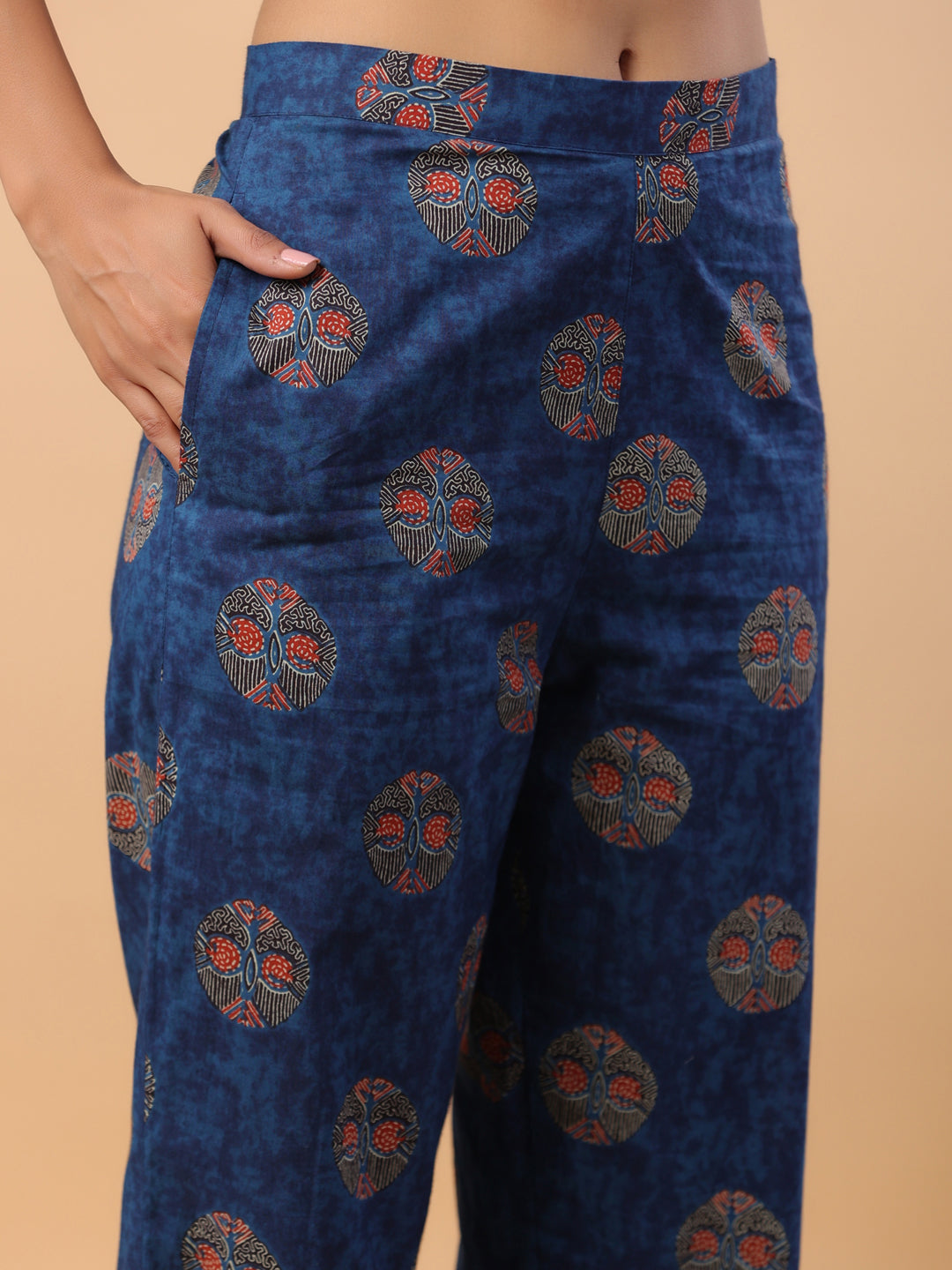 Blue-Cambric-Tribal-Straight-Co-Ord-set