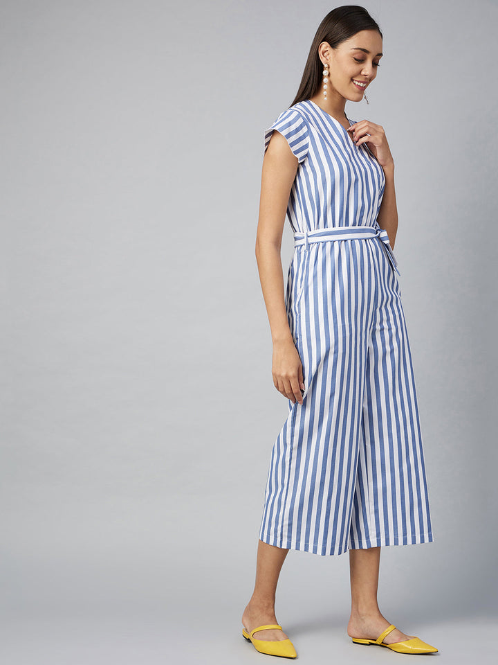 Blue-Cotton-Blend-Stripe-Jumpsuit