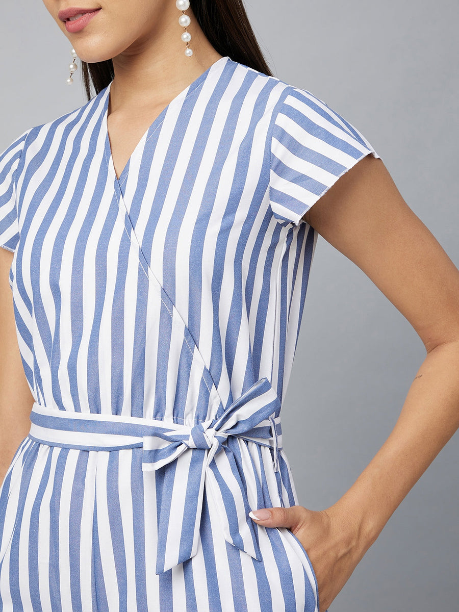 Blue-Cotton-Blend-Stripe-Jumpsuit