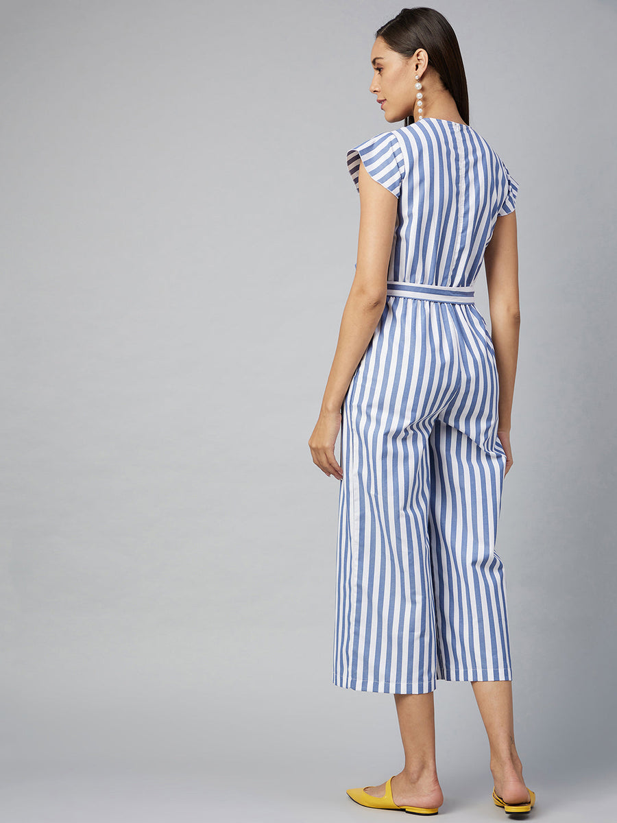 Blue-Cotton-Blend-Stripe-Jumpsuit