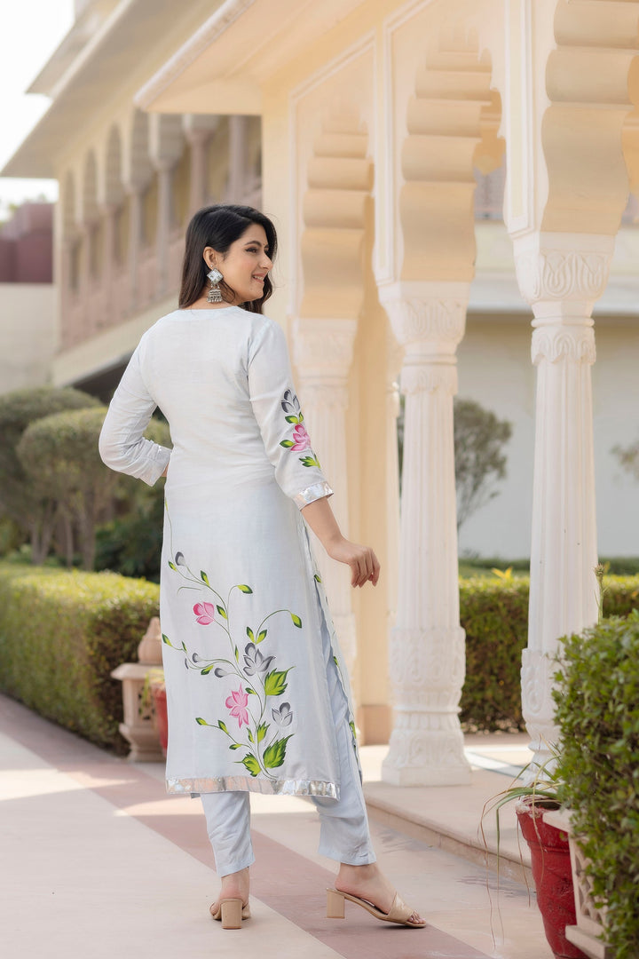 Blue-Cotton-Brush-Print-3-Piece-Anarkali-Set