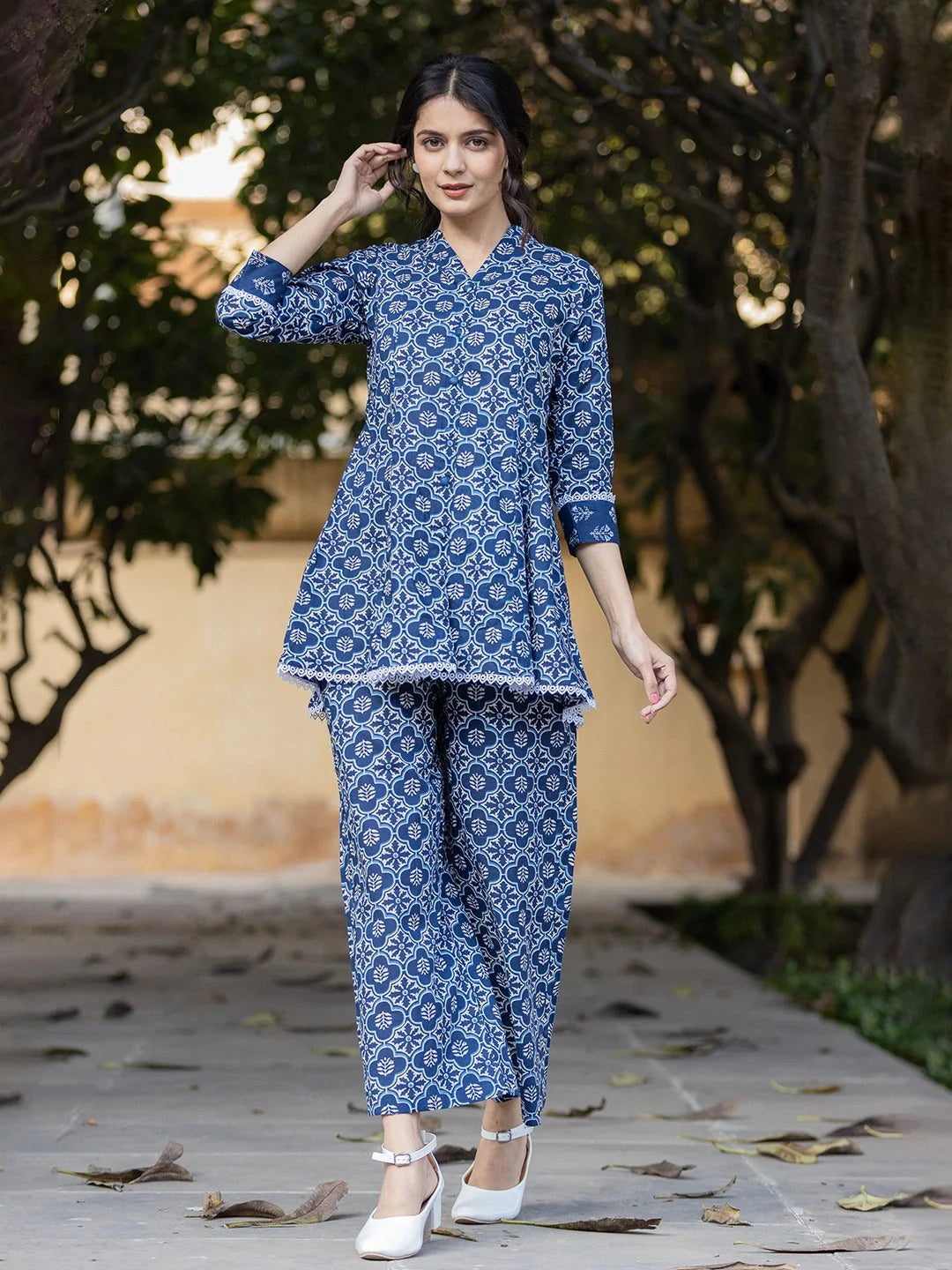 Blue-Cotton-Printed-Co-Ord-Set