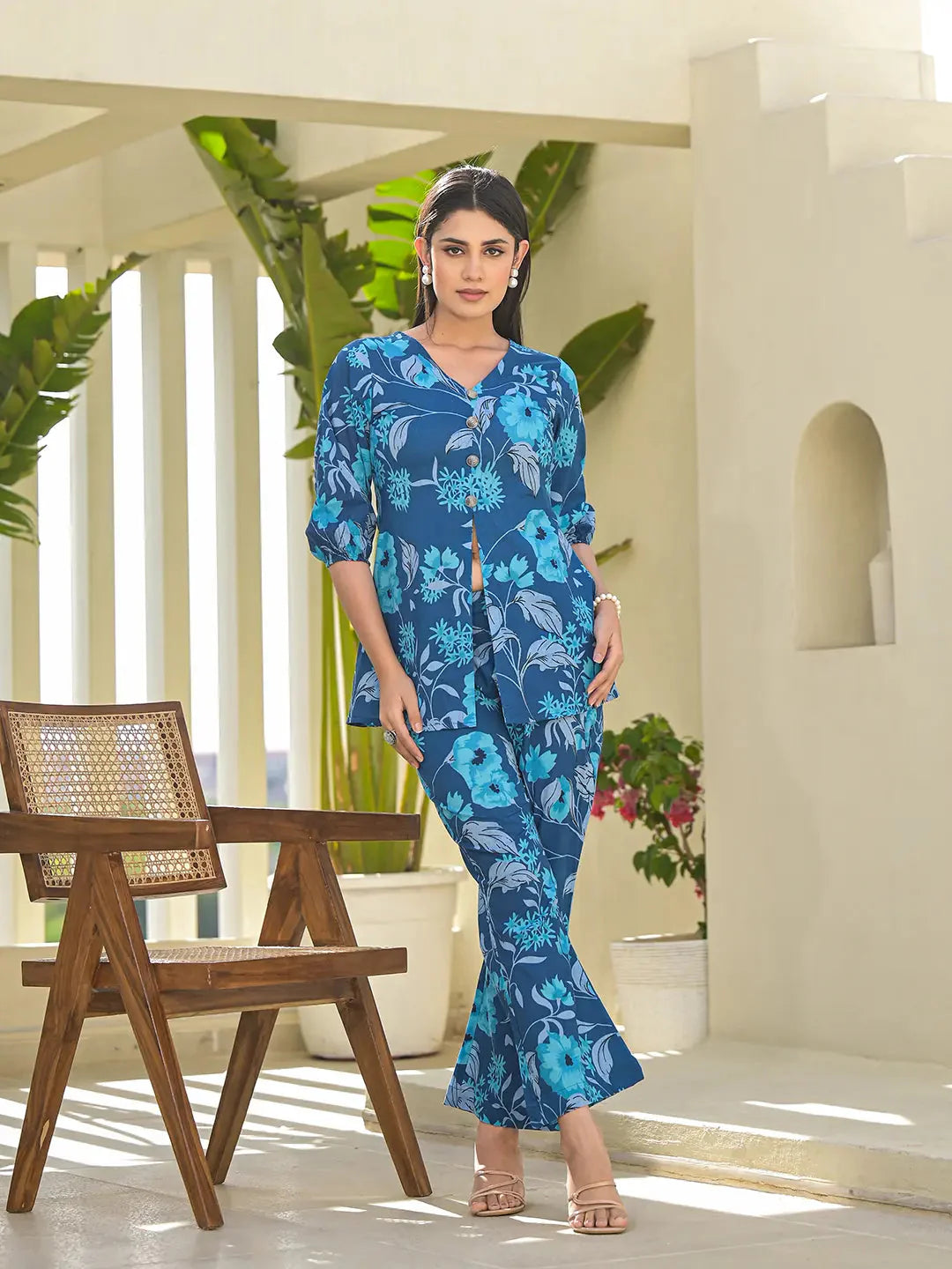 Blue-Cotton-Ethnic-Motifs-Printed-Co-Ord-Set