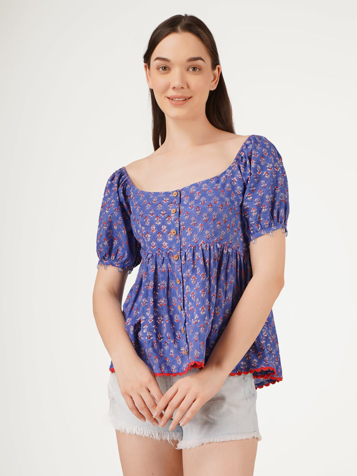 Blue-Cotton-Lace-Embellishments-Printed-Top