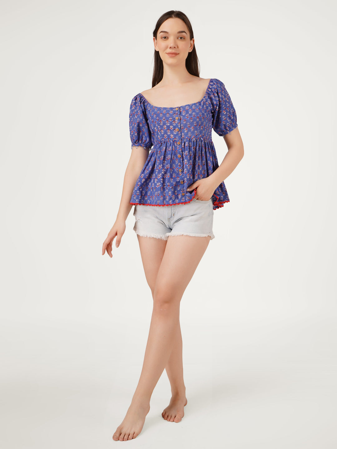 Blue-Cotton-Lace-Embellishments-Printed-Top