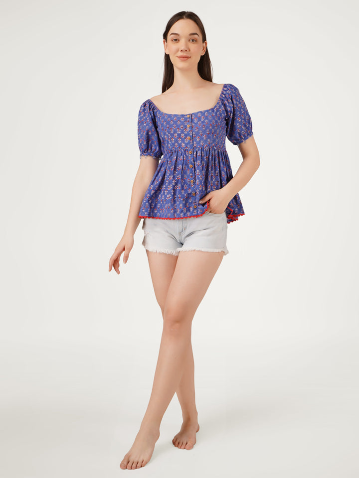 Blue-Cotton-Lace-Embellishments-Printed-Top