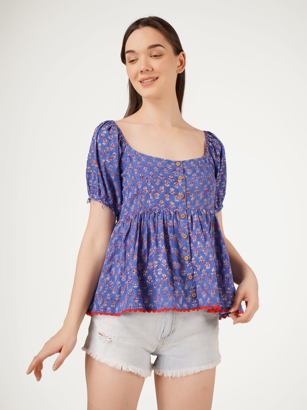 Blue-Cotton-Lace-Embellishments-Printed-Top