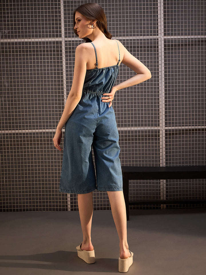 Blue-Cotton-Polyester-Blend-Denim-Strap-Jumpsuit