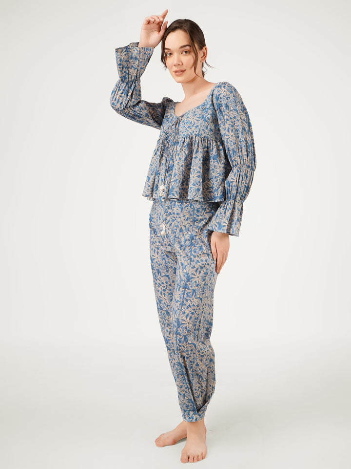 Blue-Cotton-Printed-Co-Ord-Set