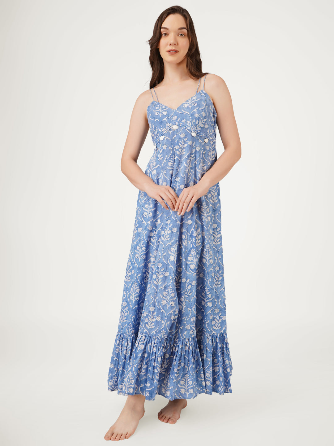 Blue-Cotton-Strappy-Maxi-Dress