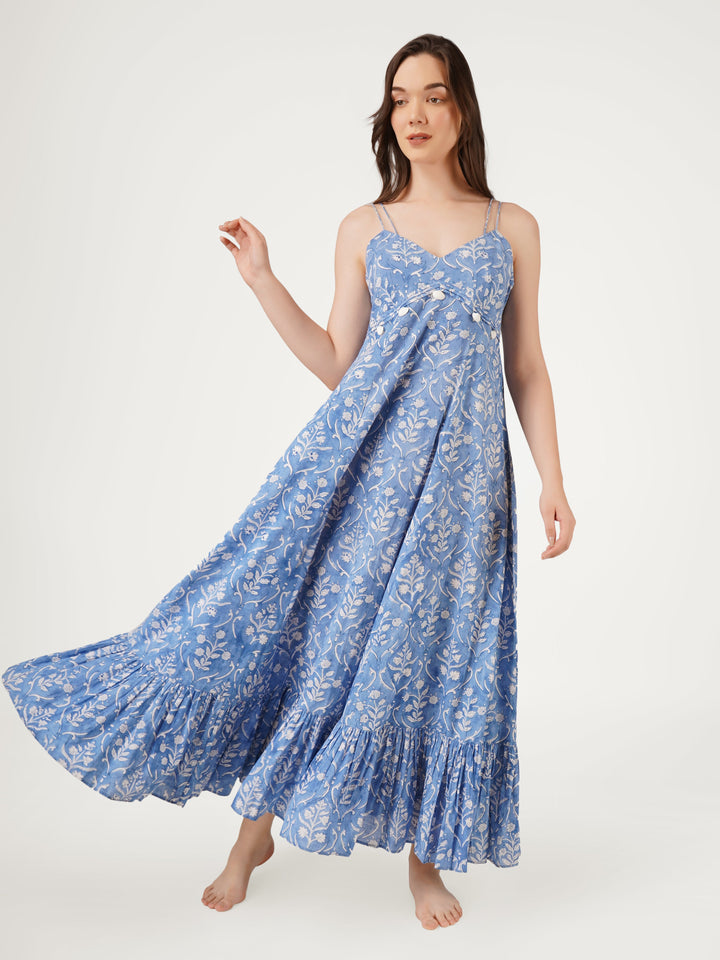 Blue-Cotton-Strappy-Maxi-Dress