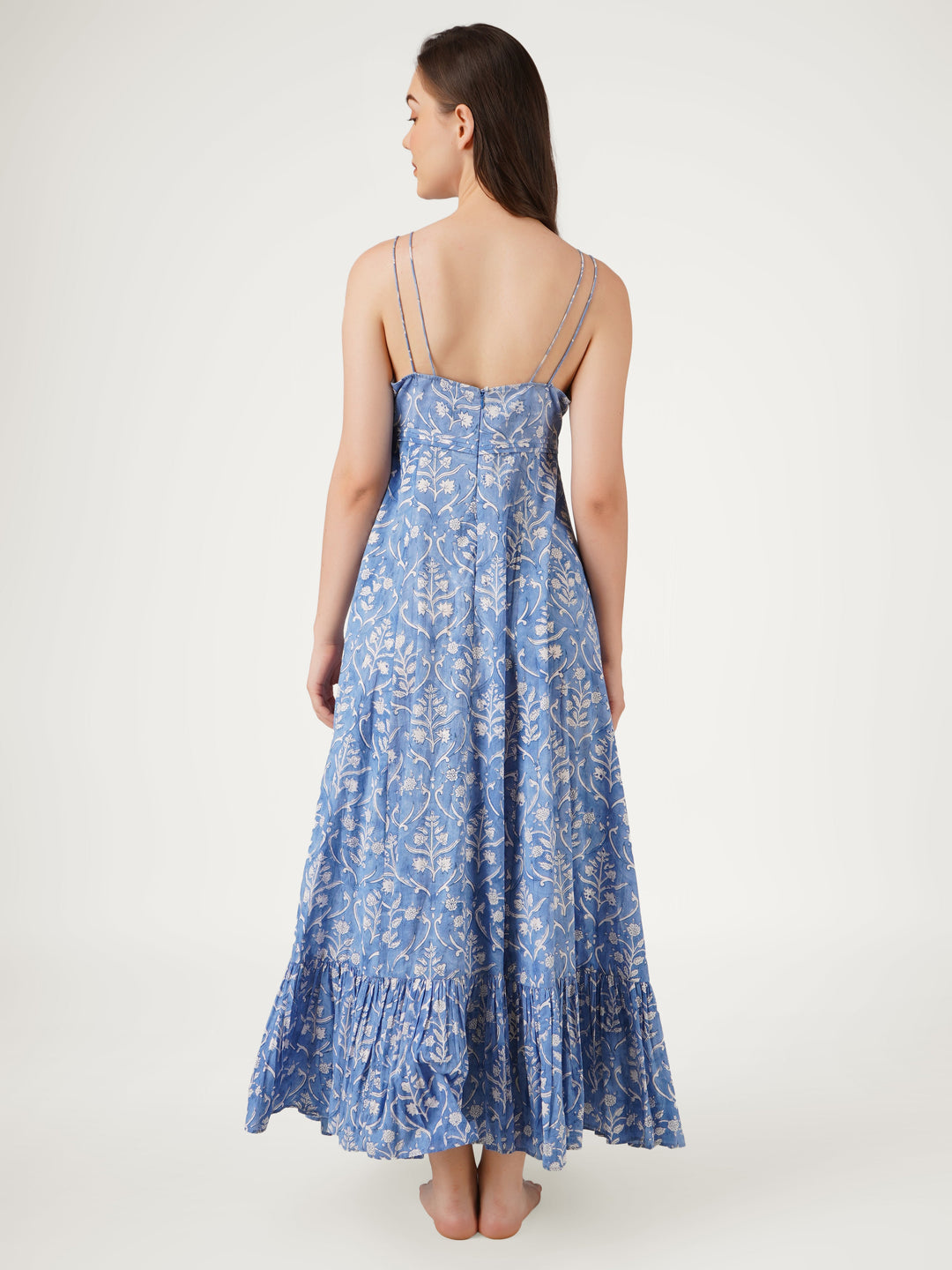 Blue-Cotton-Strappy-Maxi-Dress