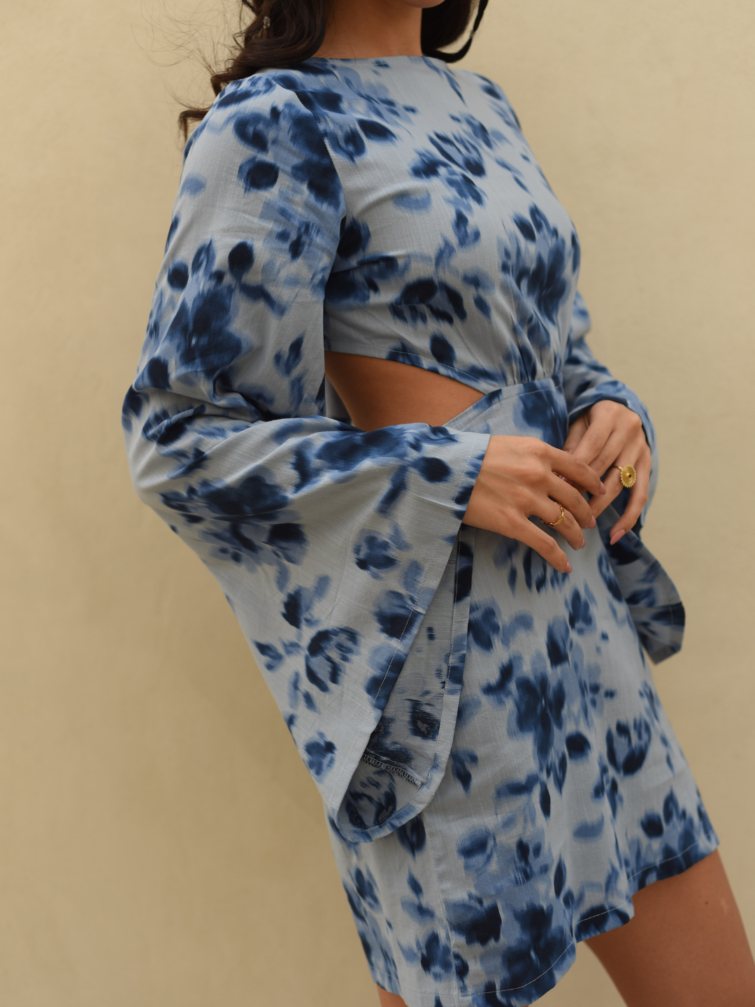 Blue-Cotton-&-Rayon-Sapphire-Blaze-Dress