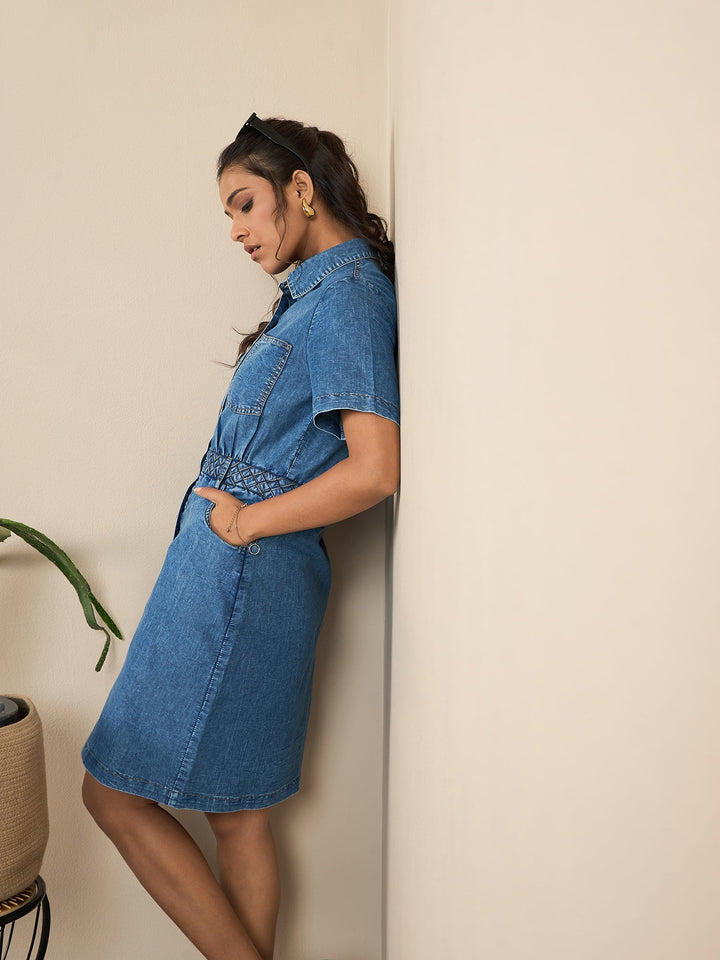 Blue-Denim-Belt-Detail-Mini-Dress