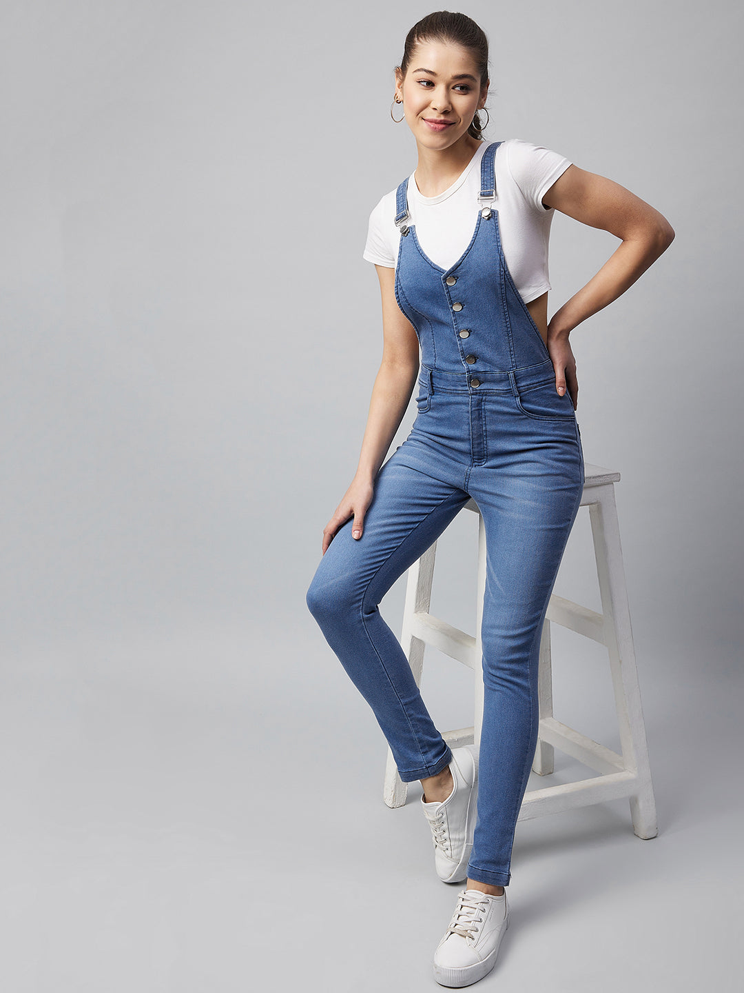 Blue-Denim-Lycra-Solid-Dungaree-(T-Shirt-Not-Included)