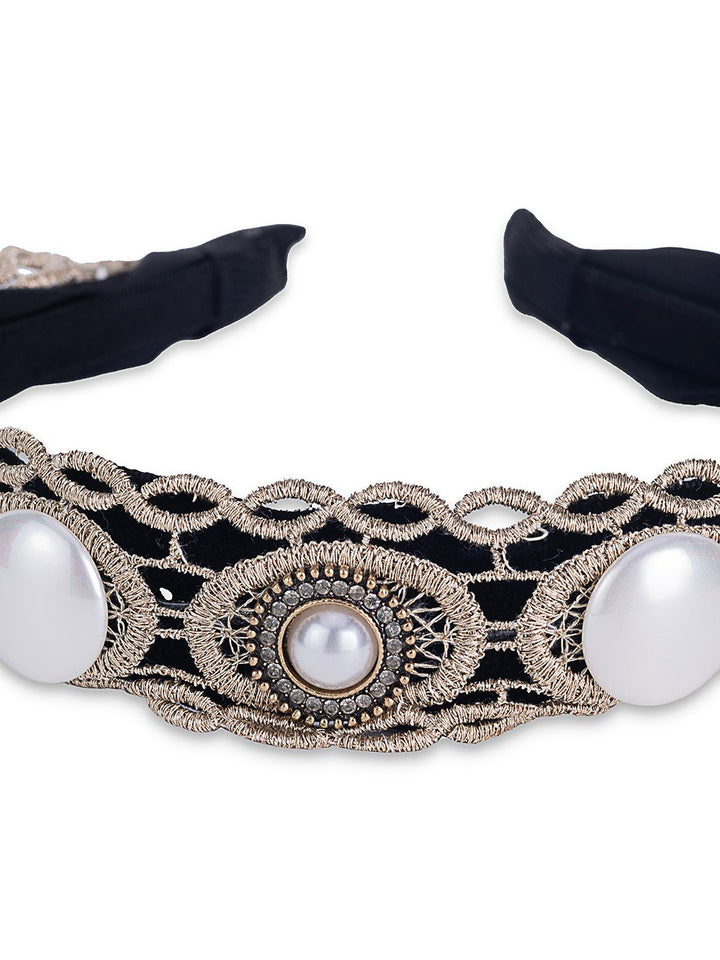 Blue-Luxe-Pearl-&-Stones-Velvet-Headband