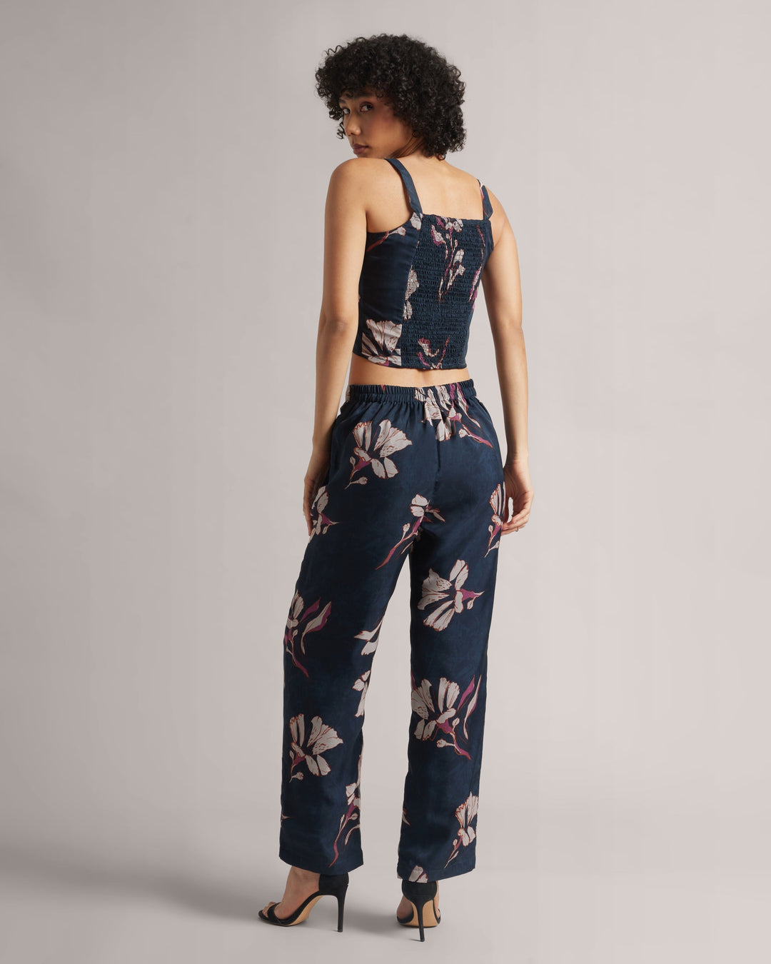 Blue Organza Floral Print Co-Ord Set