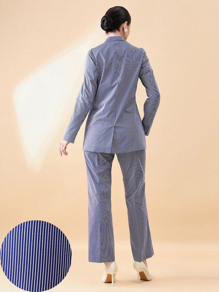 Blue-&-White-Cotton-Stripe-Pant-Suit