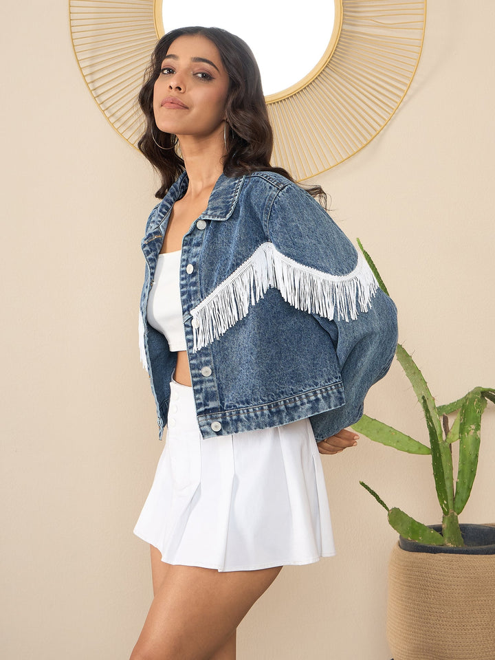 Blue-&-White-Denim-Front-Fringes-Crop-Jacket