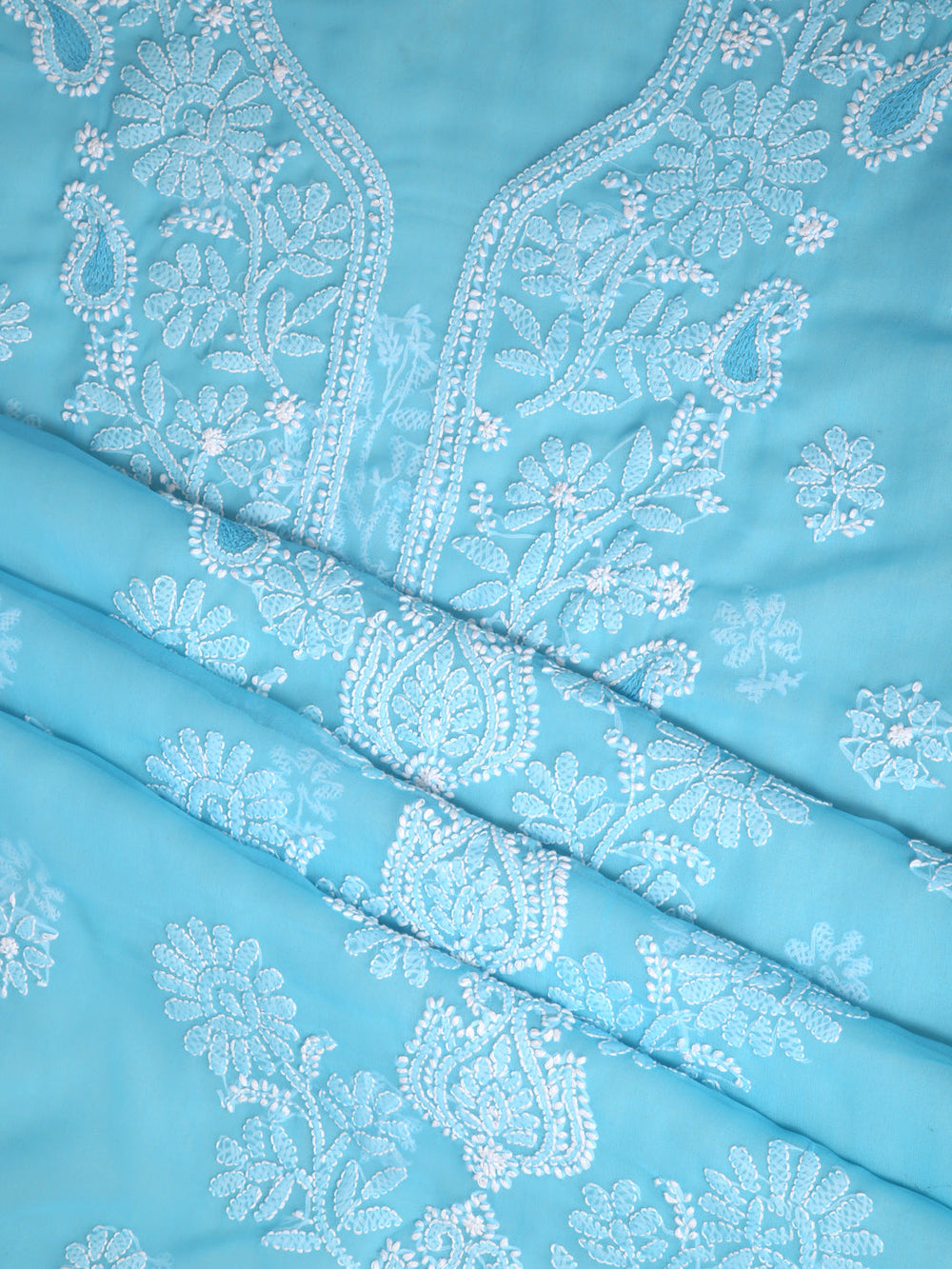 Blue-&-White-Georgette-Chikankari-Dress-Material