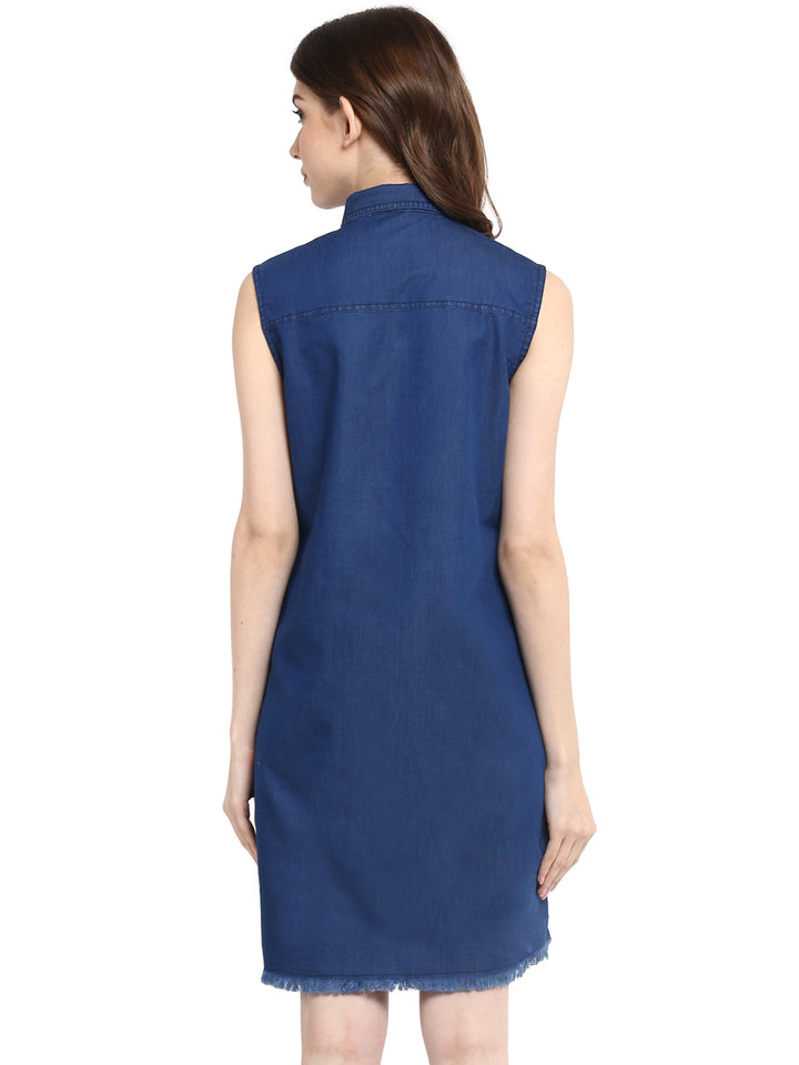 Blue-Denim-Mini-Dress-With-Pocket