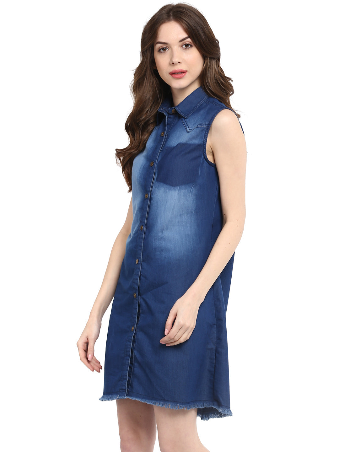 Blue-Denim-Mini-Dress-With-Pocket