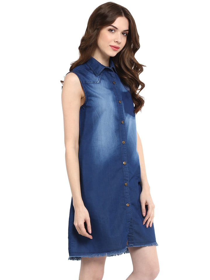 Blue-Denim-Mini-Dress-With-Pocket