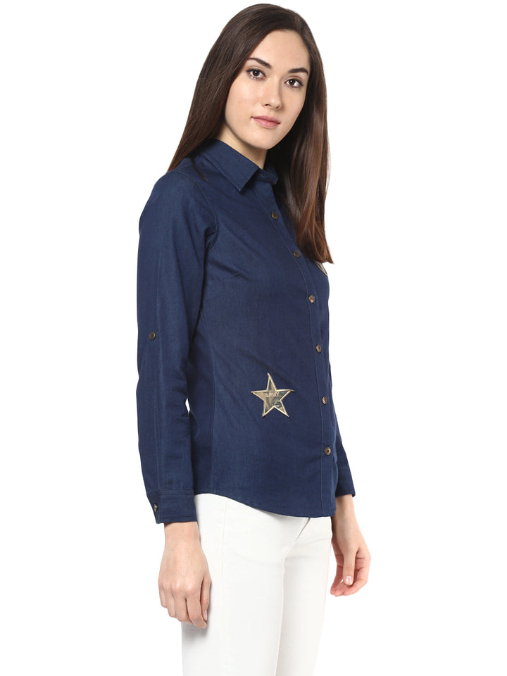 Blue-Denim-Patches-Shirt