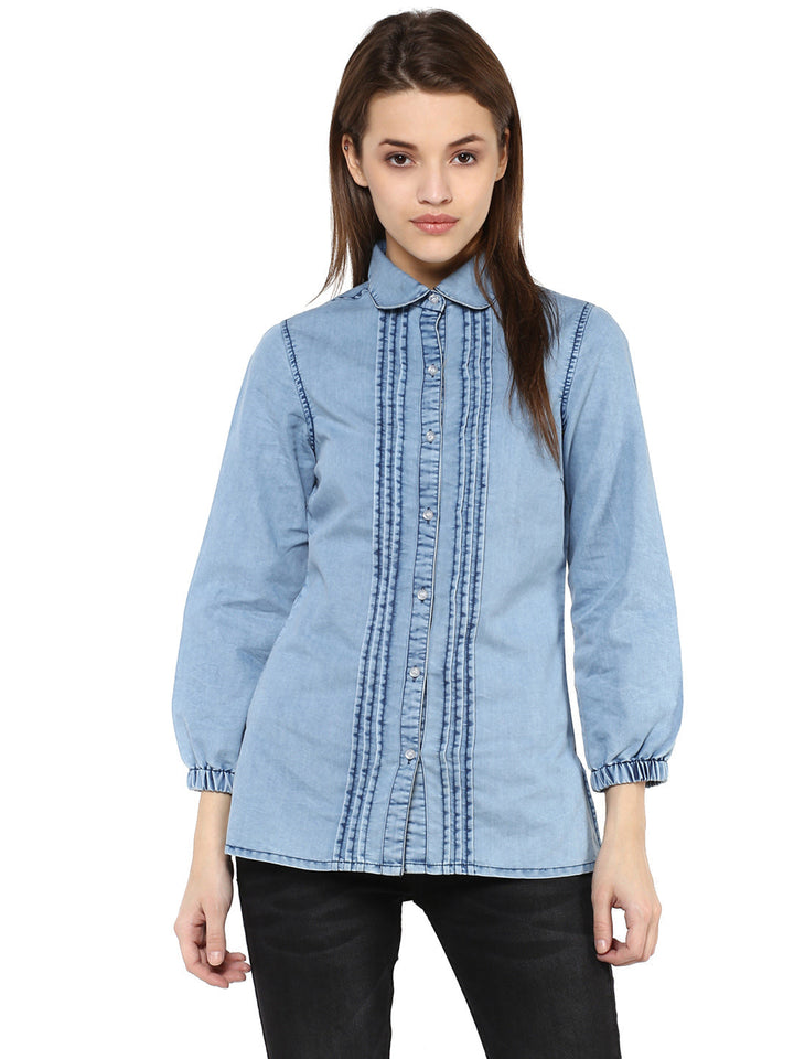 Blue-Denim-Pintuck-Shirt