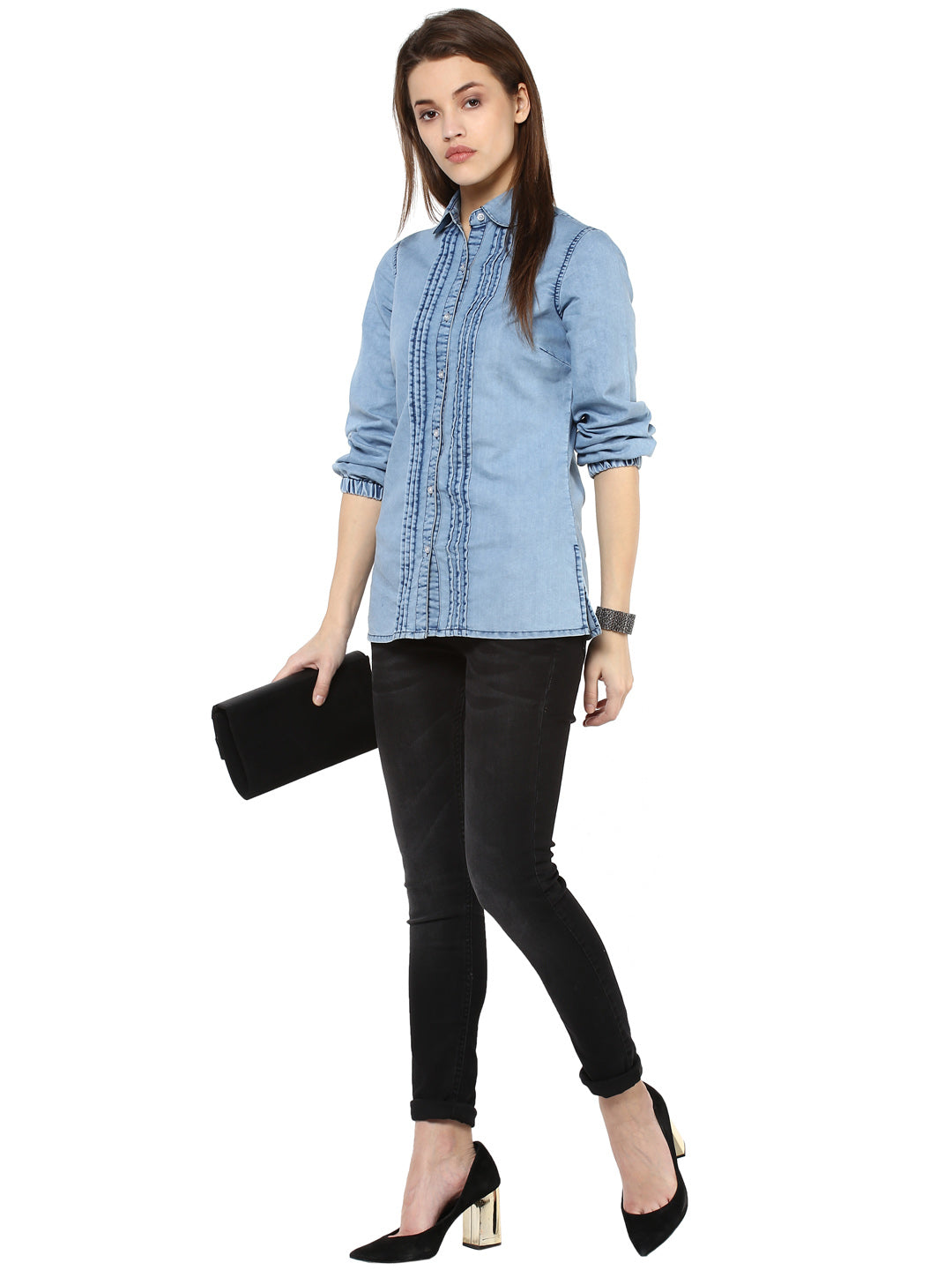 Blue-Denim-Pintuck-Shirt