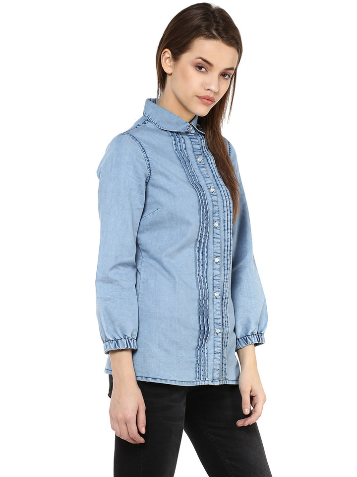 Blue-Denim-Pintuck-Shirt