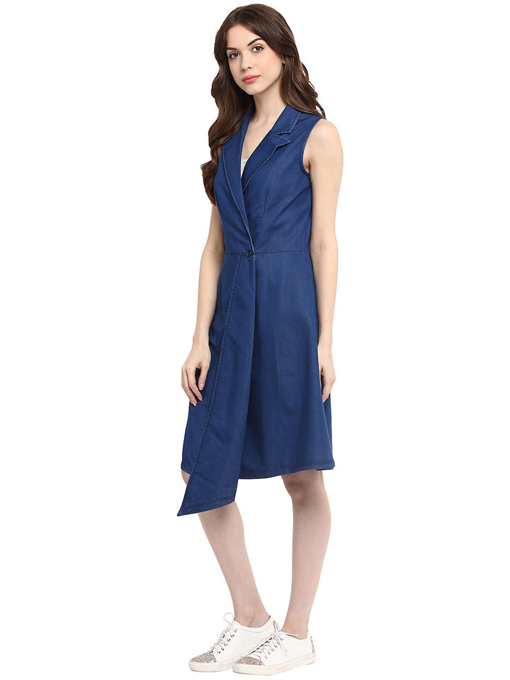 Blue-Denim-Wrap-Mini-Dress-With-Flap