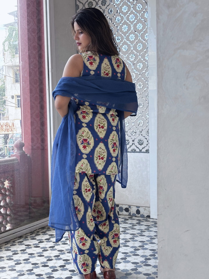 Neel Mughal Print Farshi Set