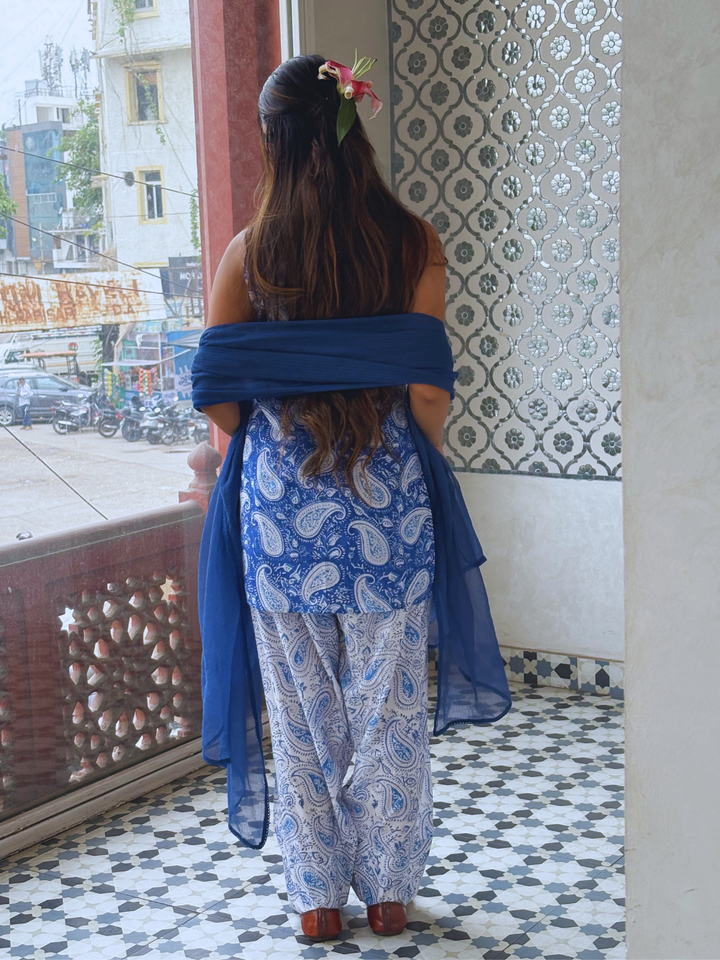Indigo Fusion Farshi Set