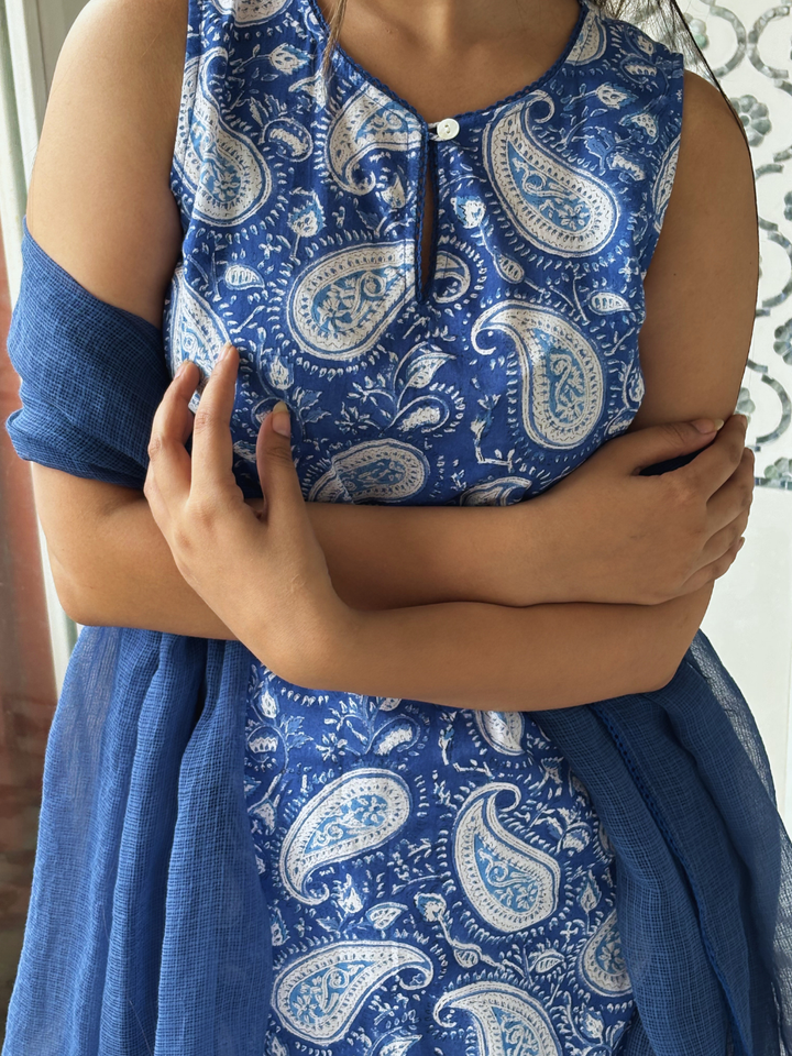 Indigo Fusion Farshi Set