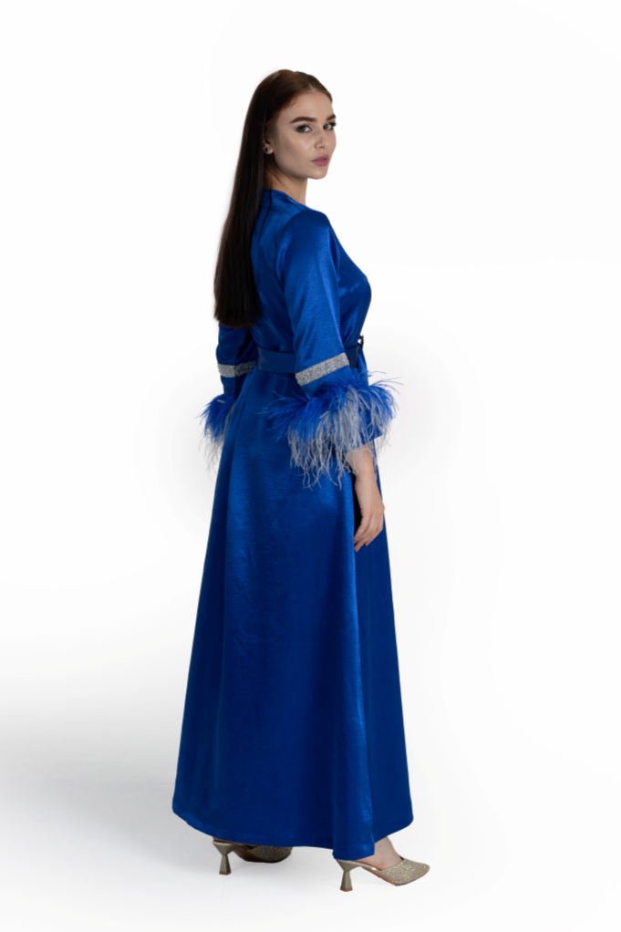 Blue Satin Tanaya Kaftan 