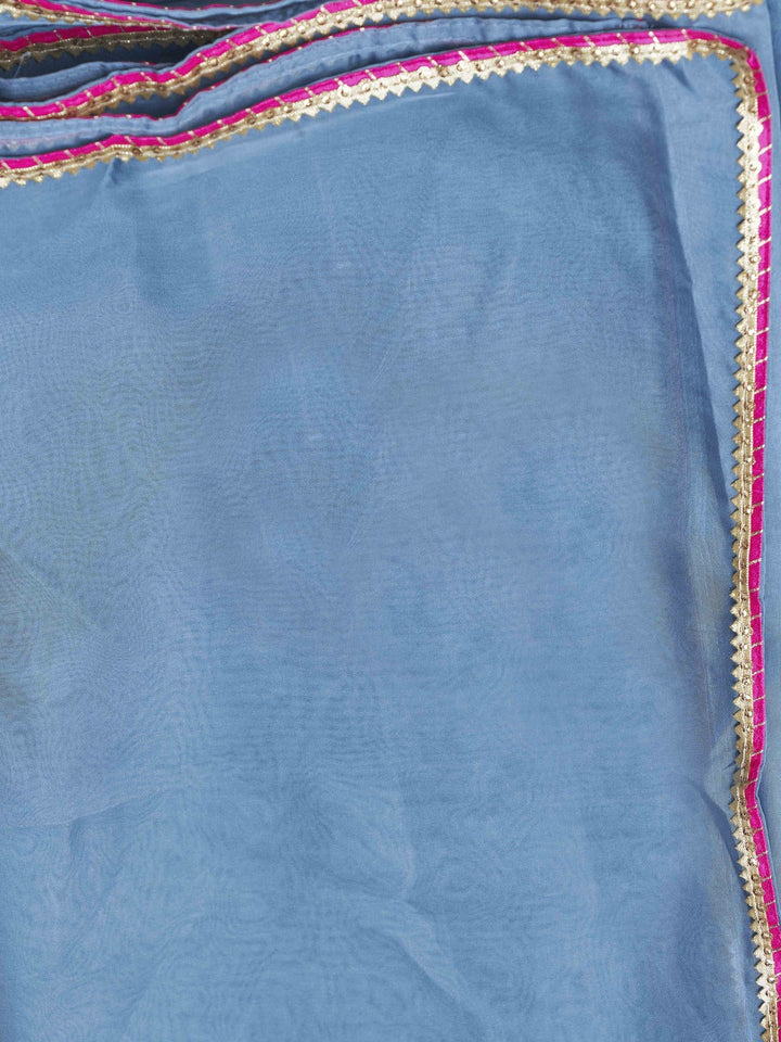Blue-Silk-Blend-With-V-Neck-Design-Flared-3-Piece-Kurta-Set