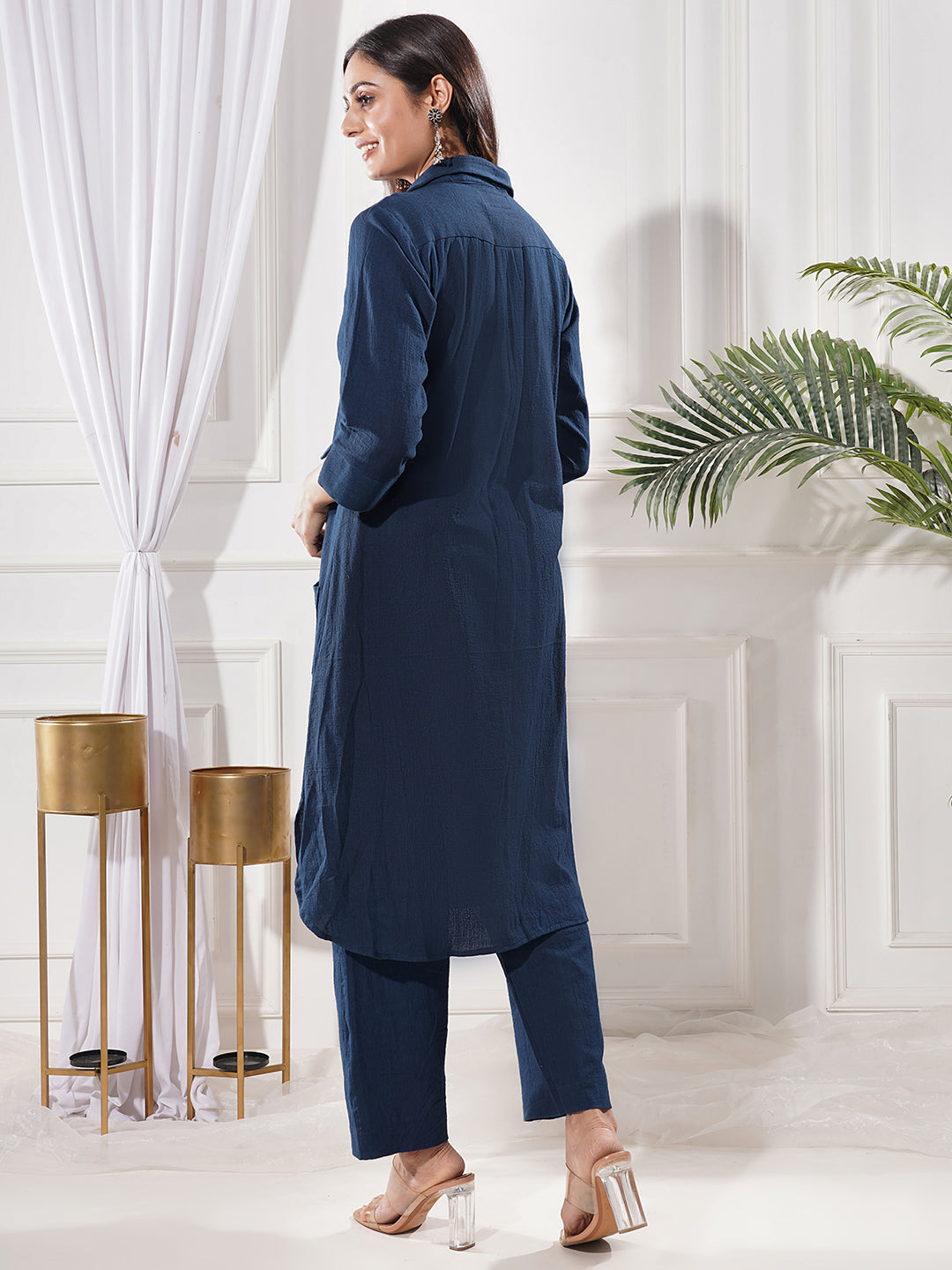 Blue Cotton Horizon Handwoven Kala Co-Ord Set