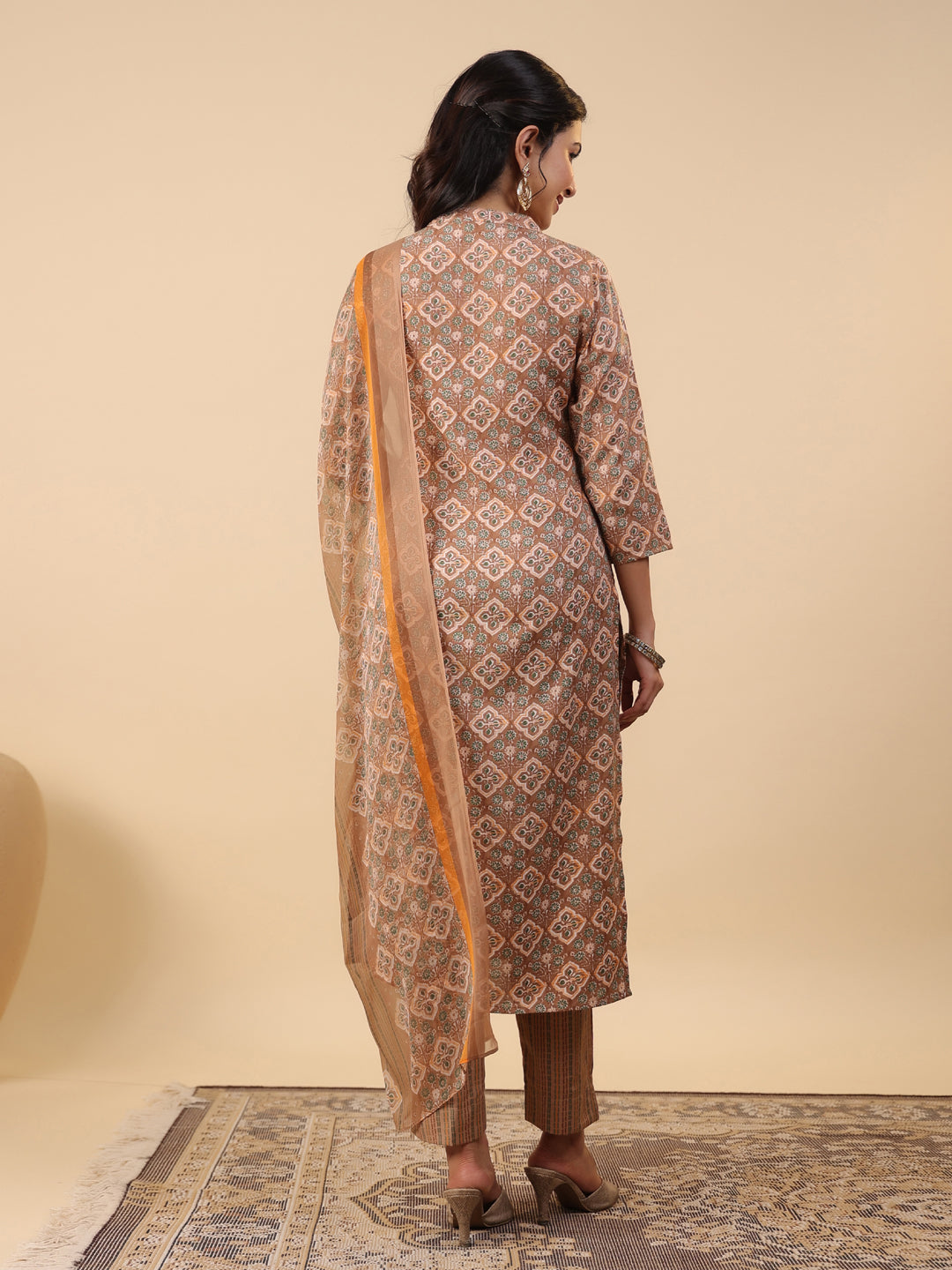 Brown-Biscuit-Slub-Straight-3-Piece-Kurta-Set