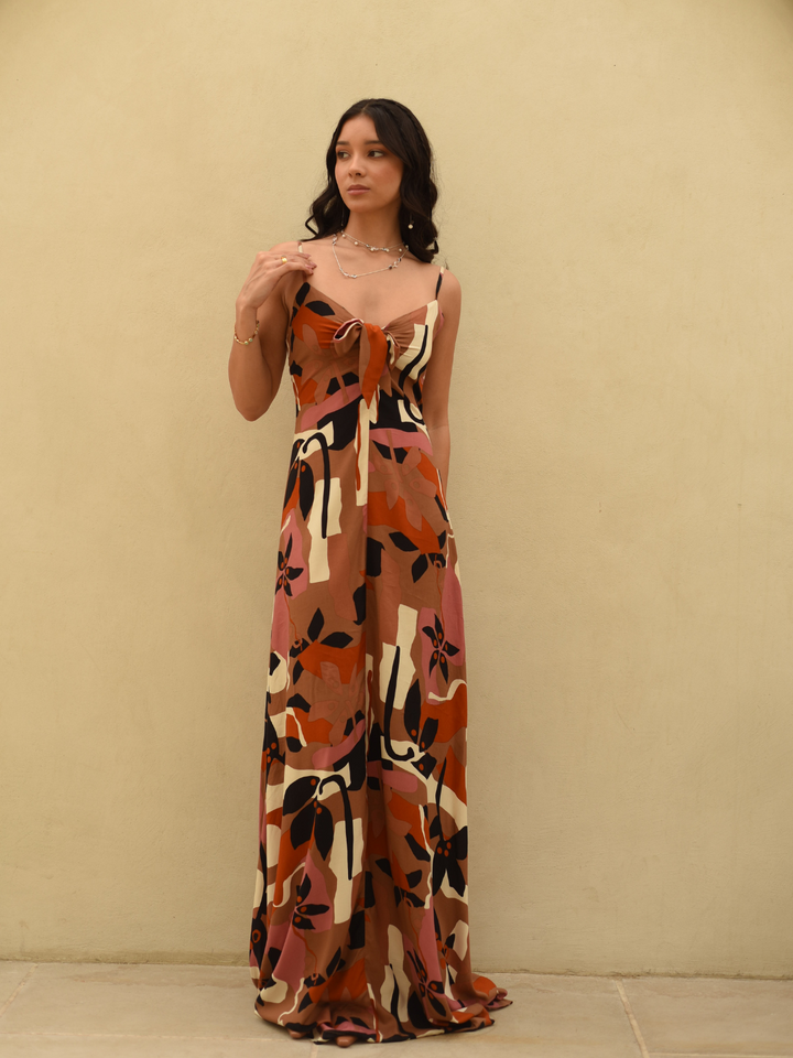 Brown-Cotton-&-Rayon-Sunset-Serenade-Maxi-Dress