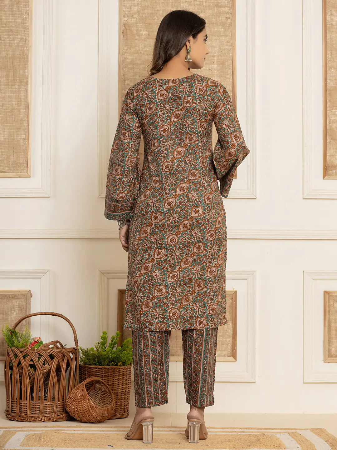 Brown-Cotton-Ethnic-Motifs-Sequins-Work-3-Piece-Kurta-Set