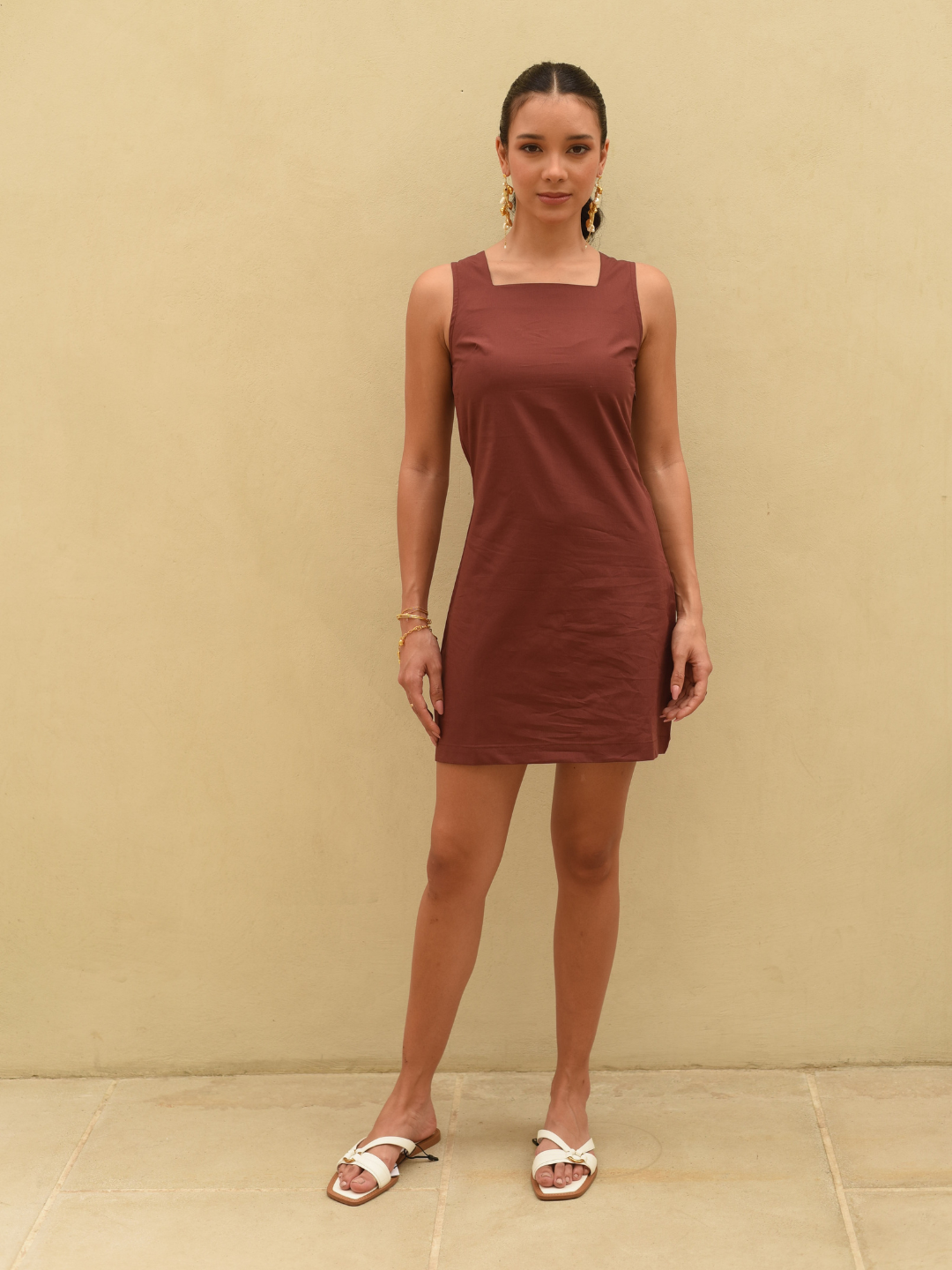 Brown-Linen-Chic-Cocoa-Breeze-Dress