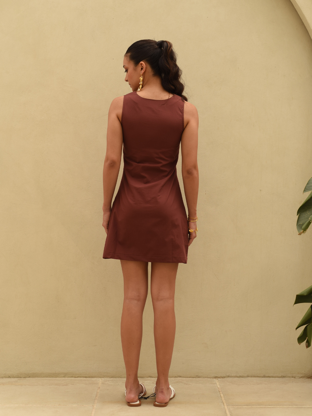 Brown-Linen-Chic-Cocoa-Breeze-Dress