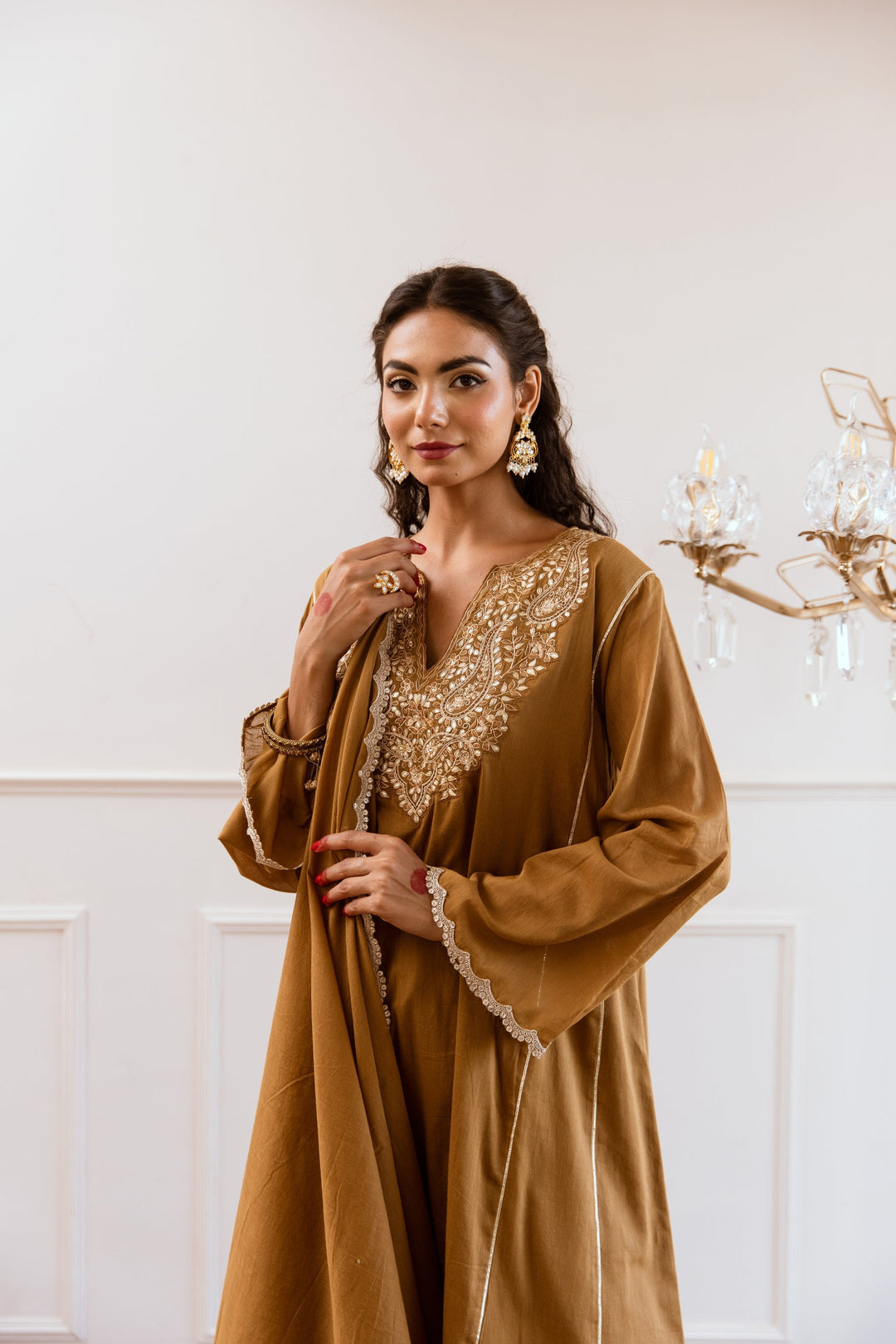 Brown-Mulmul-Anti-Fit-Anarkali-Set