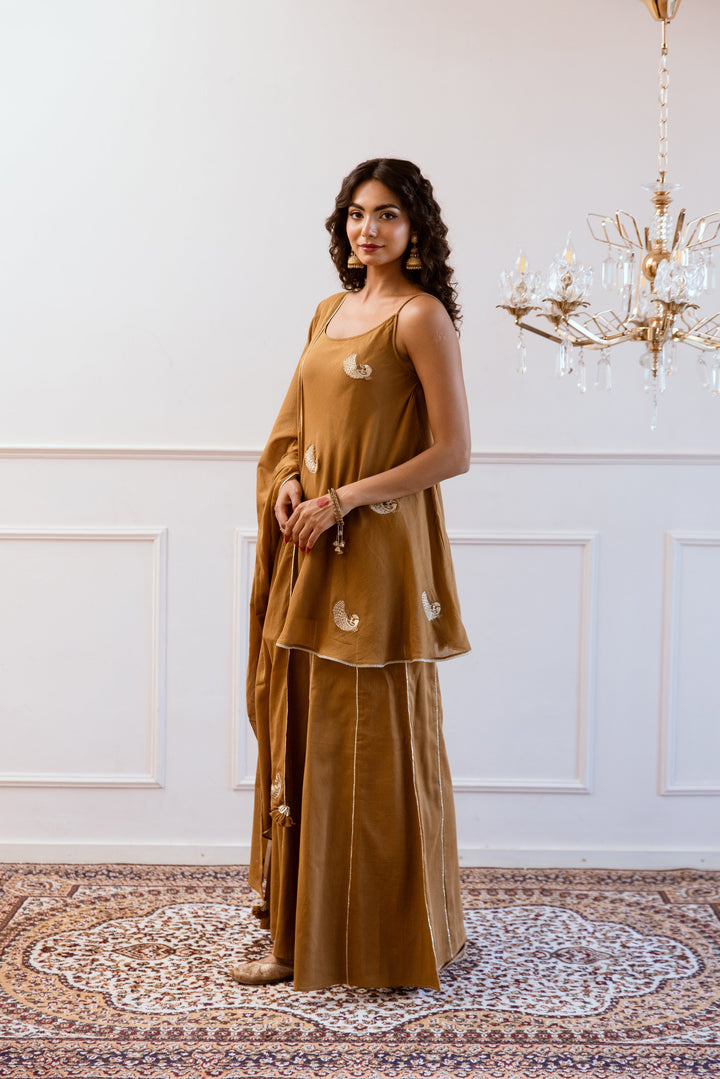 Brown-Mulmul-Gotta-Work-Strappy-Sharara-Set