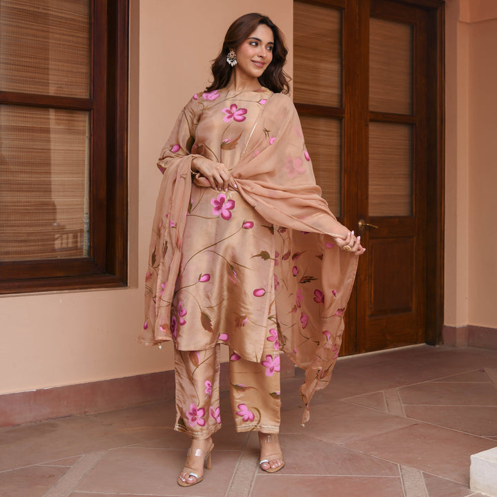 Brown-Muslin-Floral-Printed-Straight-3-Piece-Kurta-Set